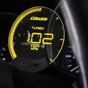 GReddy Sirius Vision Display (Turbo / Press / Temp / Voltage) 68mm Clear Thin-Film EL Display Gauge [16001720]